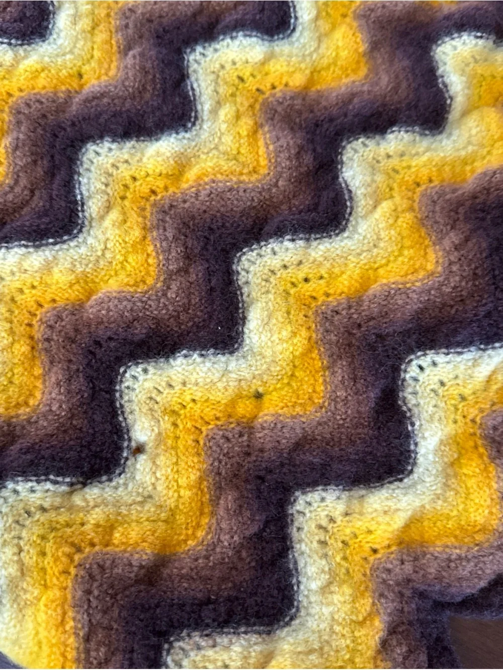 Chevron Wave Throw Blanket in Yellow and Brown - Cozy Accent Throw